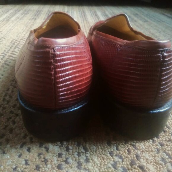 Mezlan Brown Genuine Lizard Leather Loafers Men Size 11 Slip On Comfortable - Picture 6 of 15